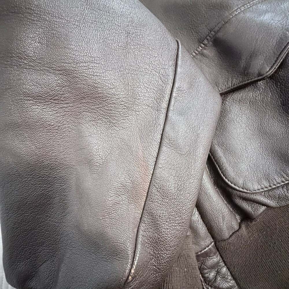 Rare large size 48R Vtg Cooper Type A-2 Flight Jacket Brown Leather WWII Commemo - Picture 11 of 15